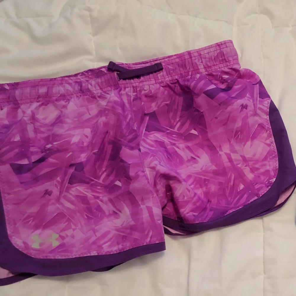 UA Purple patterned running shorts